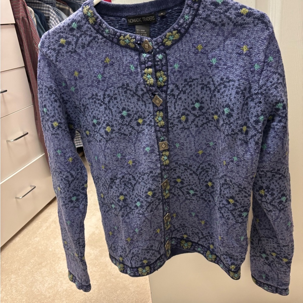 Gorgeous Nomadic Traders Hand Knit Button Down Sw… - image 2